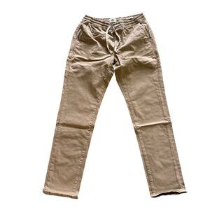 Marine Layer Mens Saturday Pant Athletic Fit Faded Khaki Small Cotton Blend